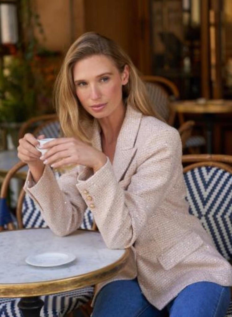 Adina Sequin Tweed Blazer
