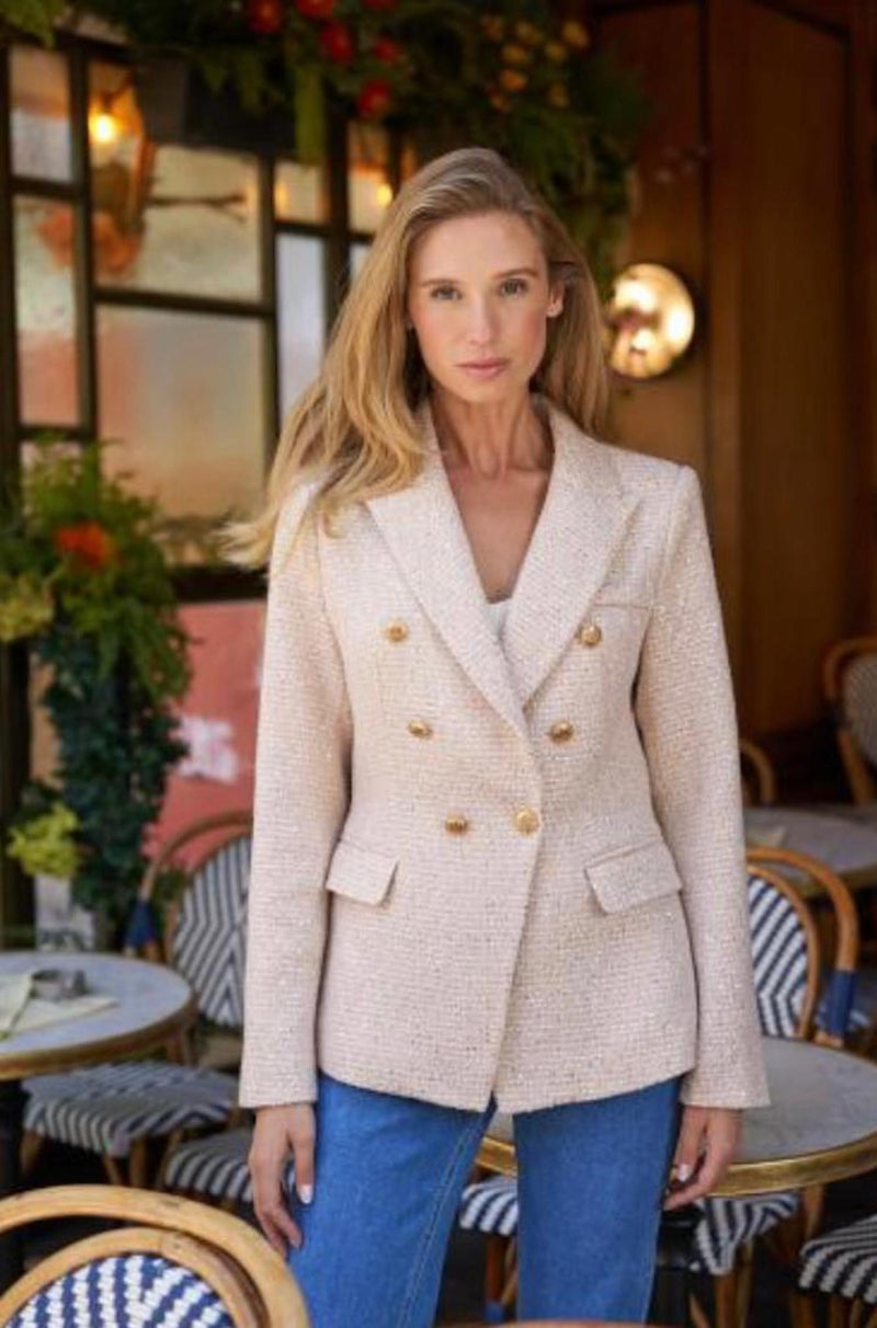 Adina Sequin Tweed Blazer
