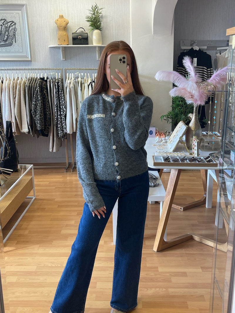Dark Grey Sparkle Knit