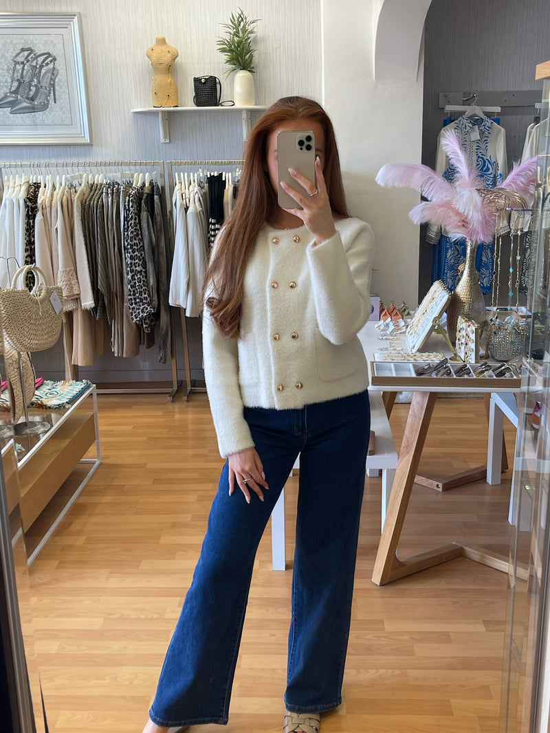 Cream Fluffy Knit