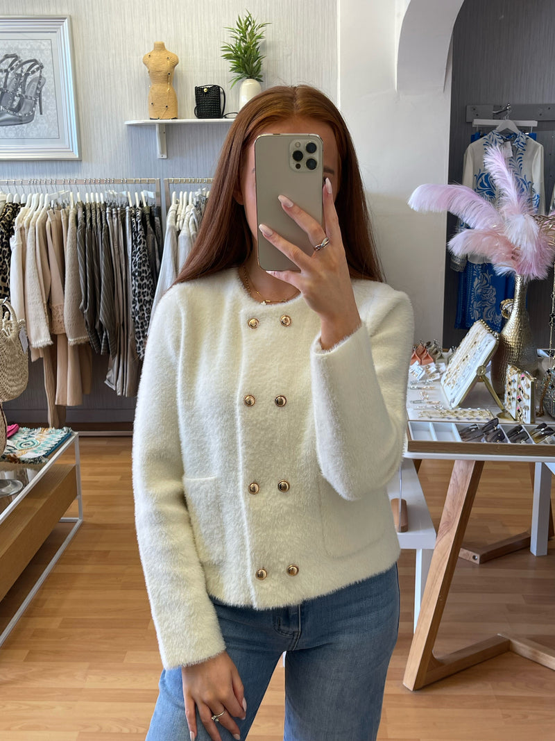Cream Fluffy Knit