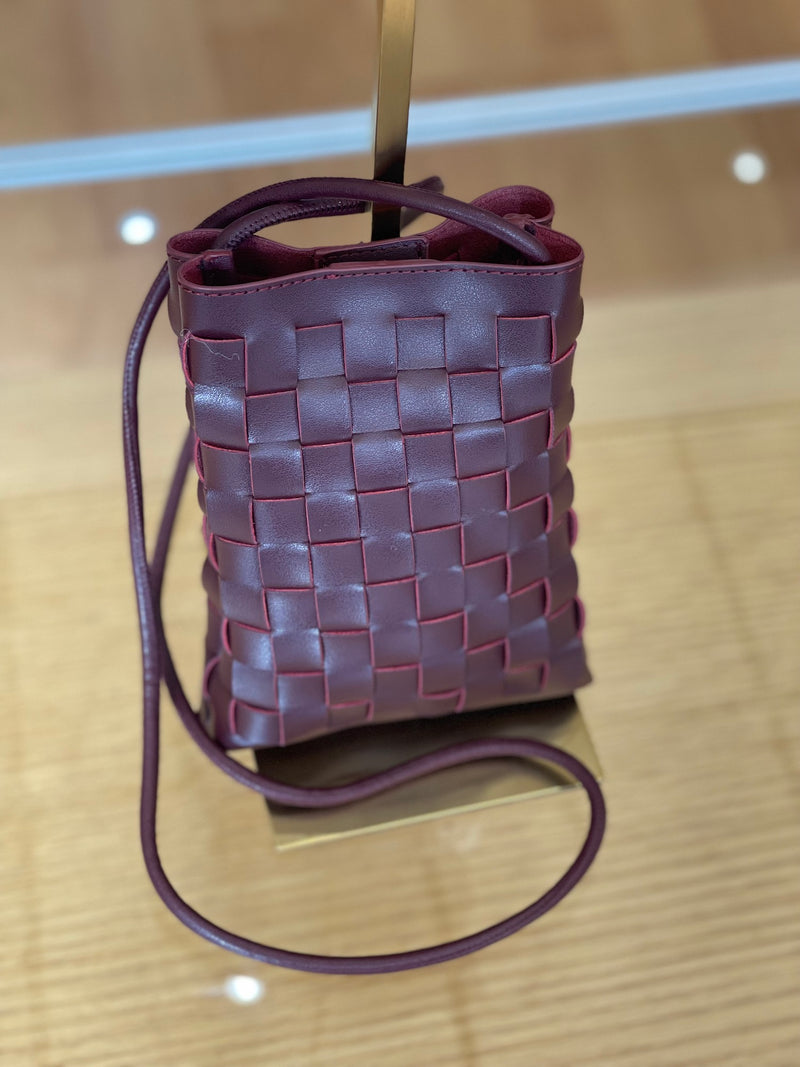 Woven crossbody bag - Burgundy