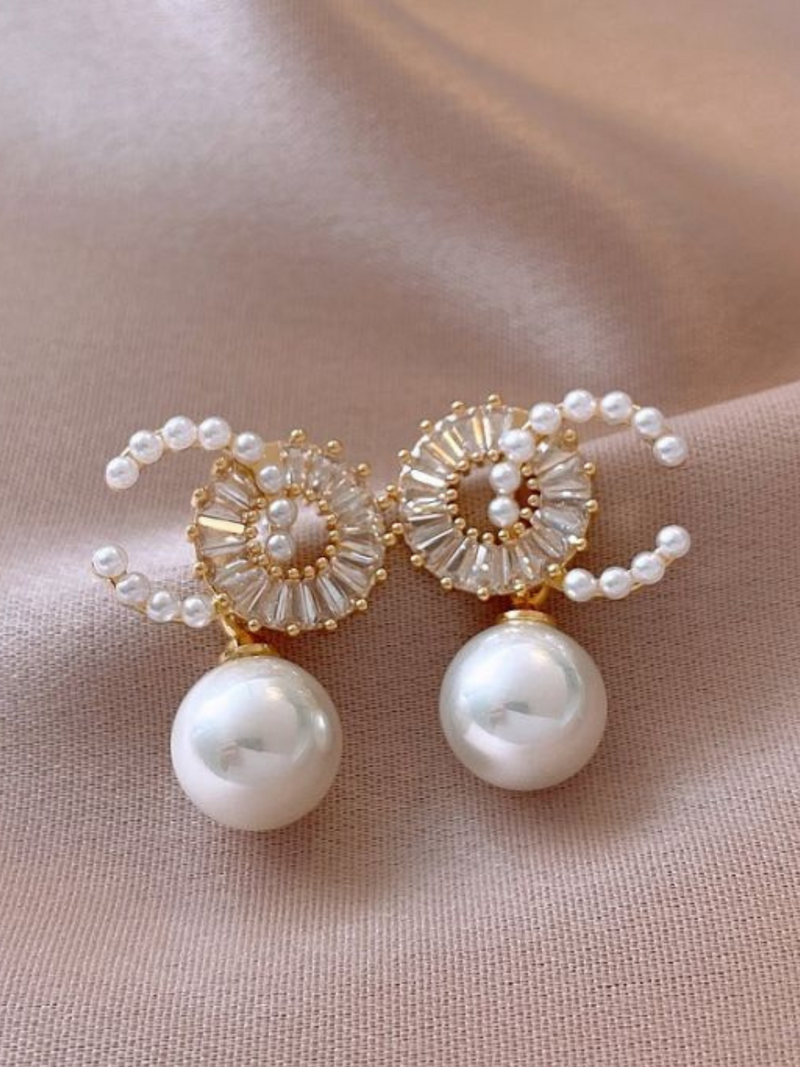 Pearl Diamond drop earring