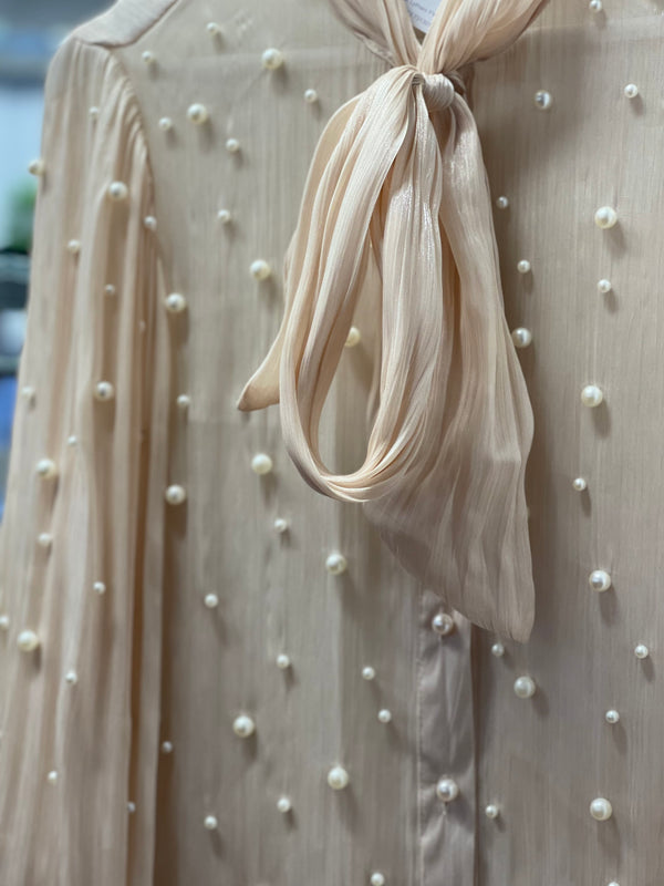 Sheer Pearl blouse - Beige