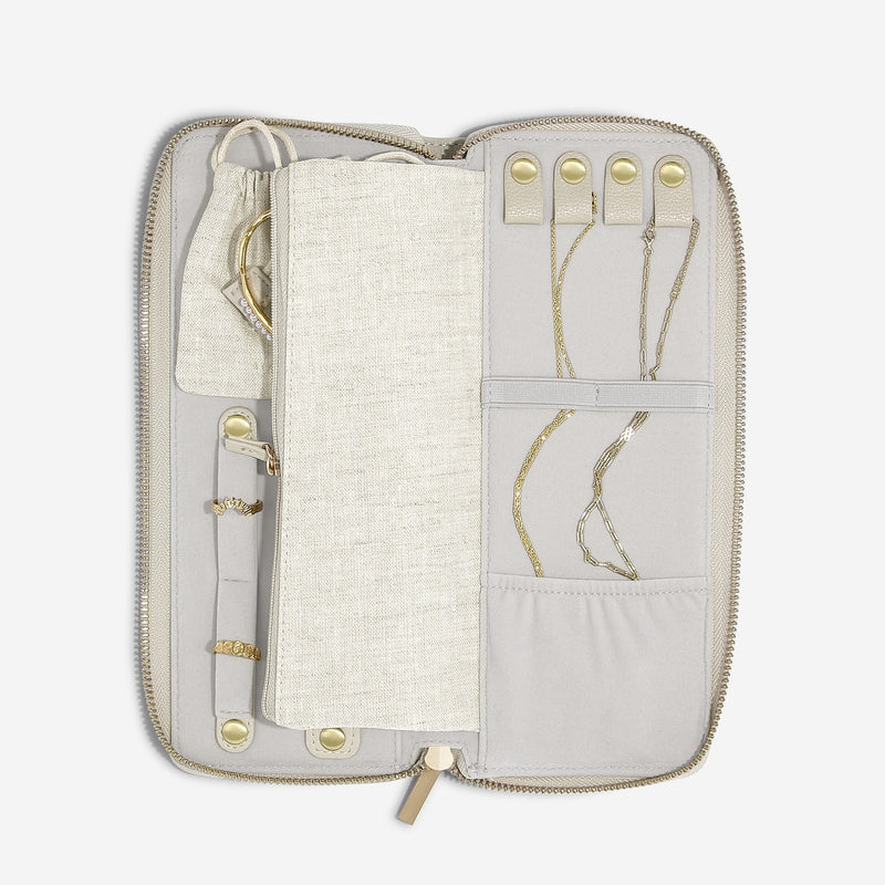 Stackers Jewellery Roll - Linen & Oatmeal