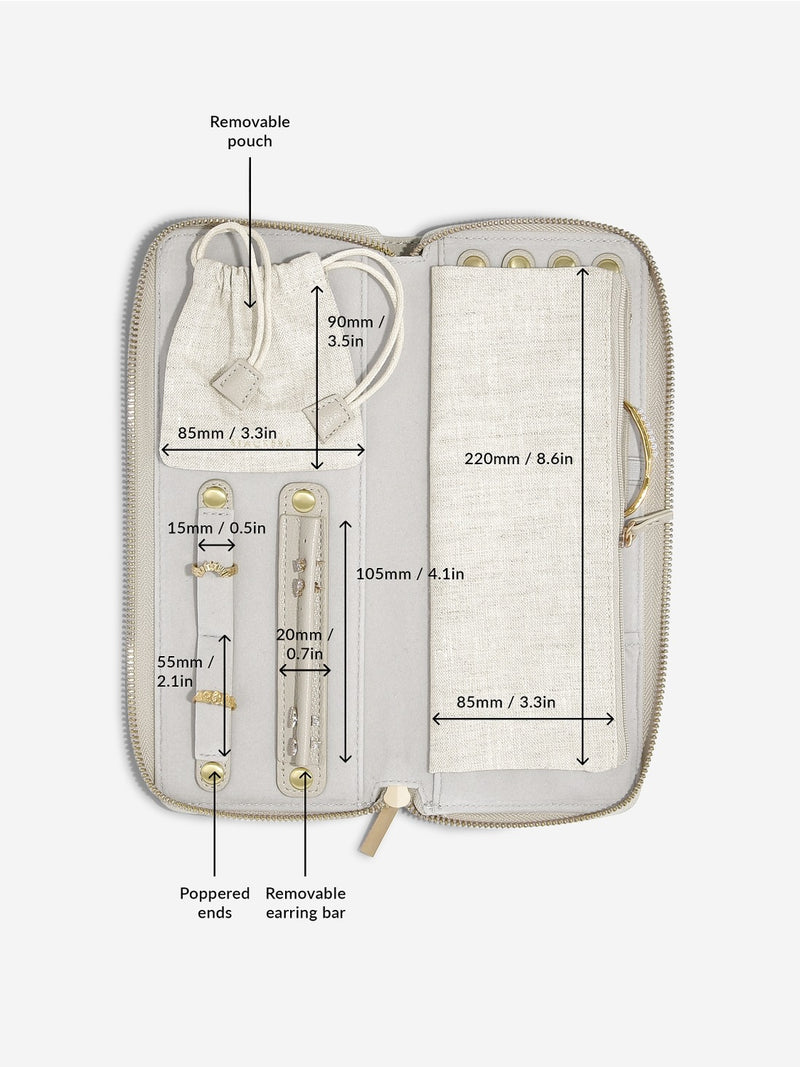 Stackers Jewellery Roll - Linen & Oatmeal