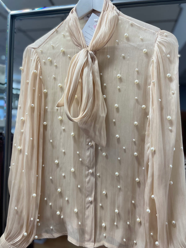 Sheer Pearl blouse - Beige