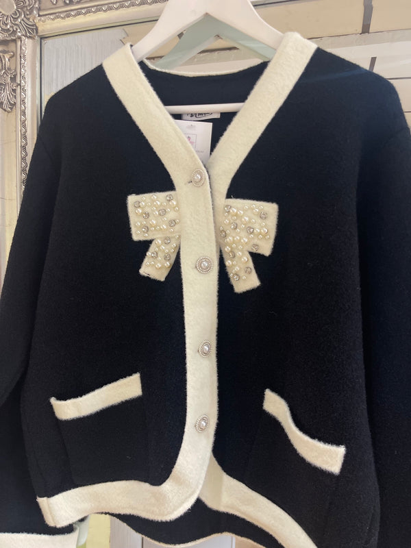 Bow Jacket (3 colours) Cream/Black/Beige