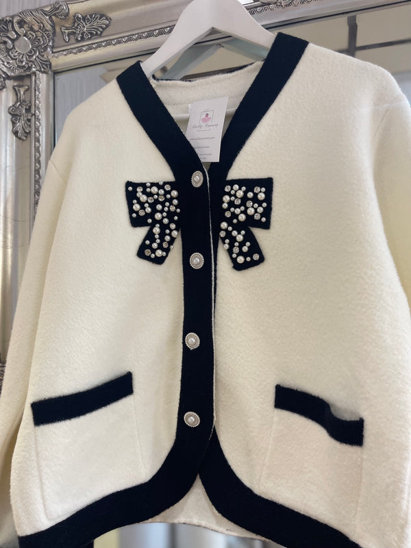 Bow Jacket (3 colours) Cream/Black/Beige