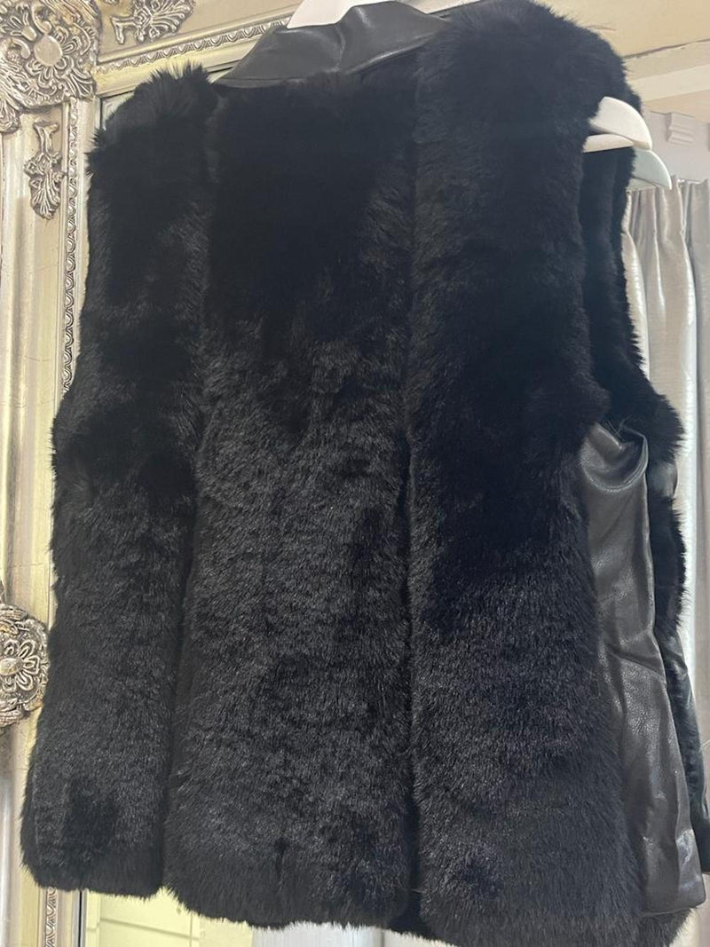 Amelia Faux Fur Gilet - Black