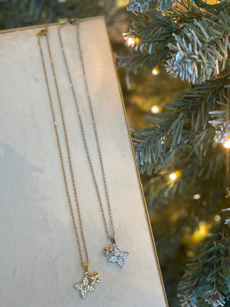 Diamanté 2 Clover necklace