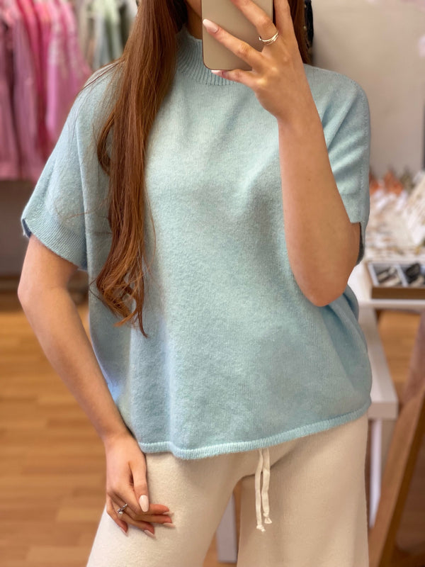 Erika cap sleeve jumper-blue