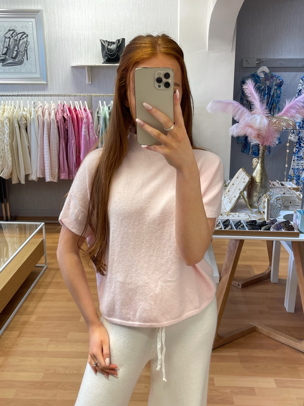 Erika cap sleeve jumper-baby pink