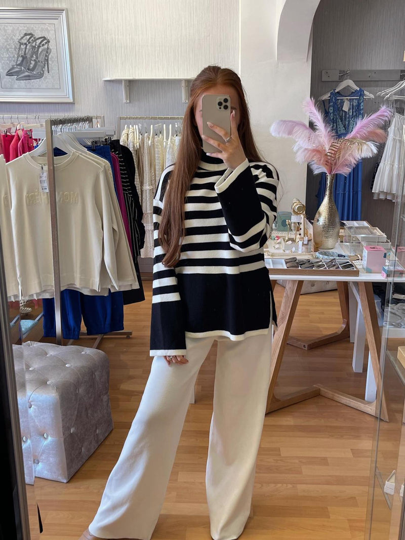 Sirena Stripe Jumper- Black