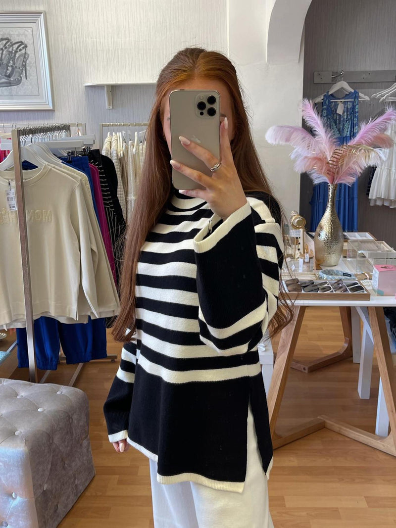 Sirena Stripe Jumper- Black