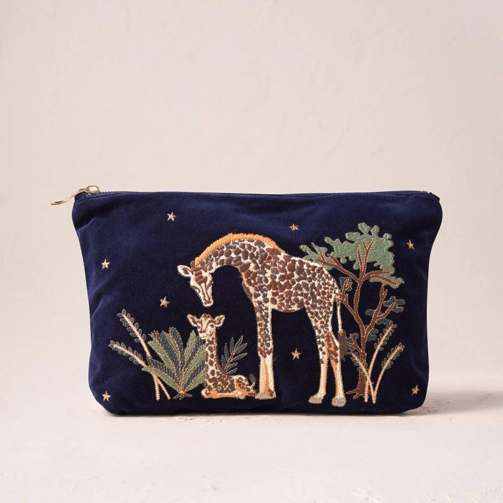Elizabeth Scarlett 動物刺繍 コスメバッグ 6colors|関送込 Elizabeth Scarlett Giraffe Everyday pouch – Guilty Couture