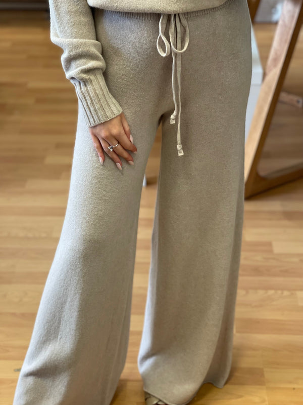 Italian Knit Trousers - Beige