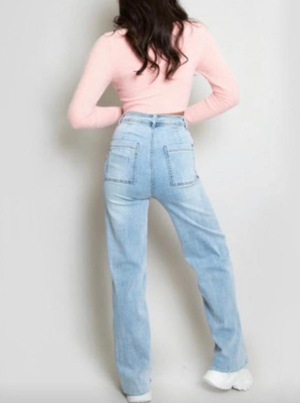 Wide Leg Denim Jeans