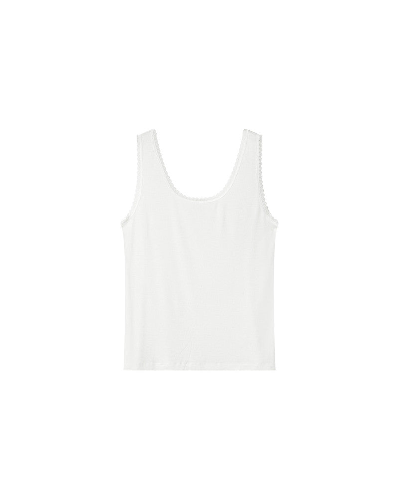 Grace & Mila Vest top in Ecru