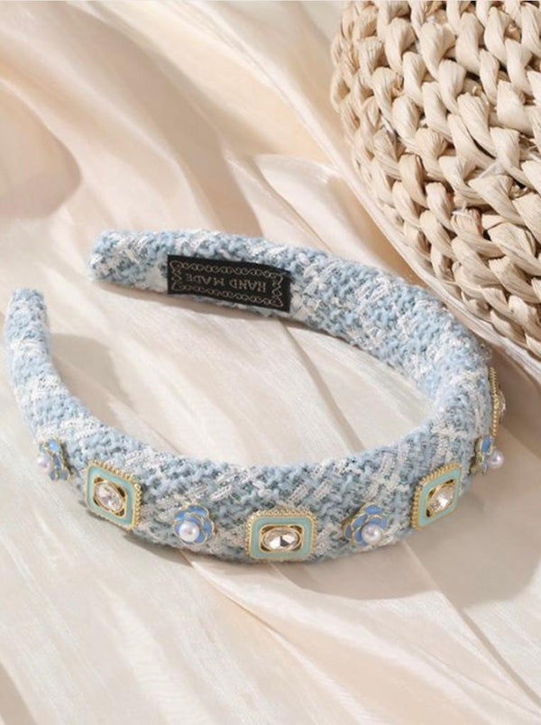Baby Blue Tweed Headband