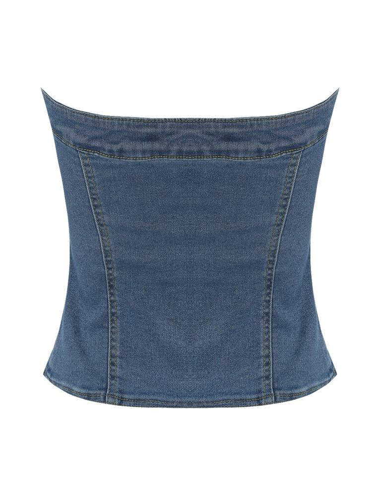 Denim Button Top
