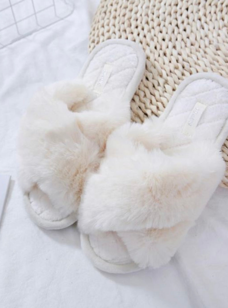 Cream slippers